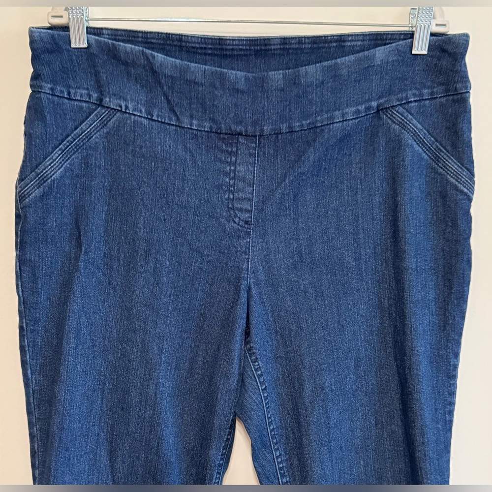 Westbound Woman Dark Blue Stretch Denim Pants Size 18W Short - Picture 2 of 5